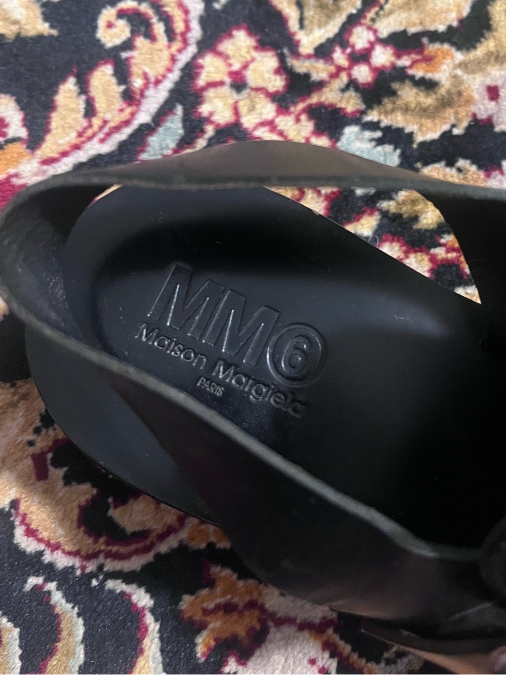 Maison Margiela MM6 Platform wedge Sandals Fishermen black leather 39 - Picture 8 of 11